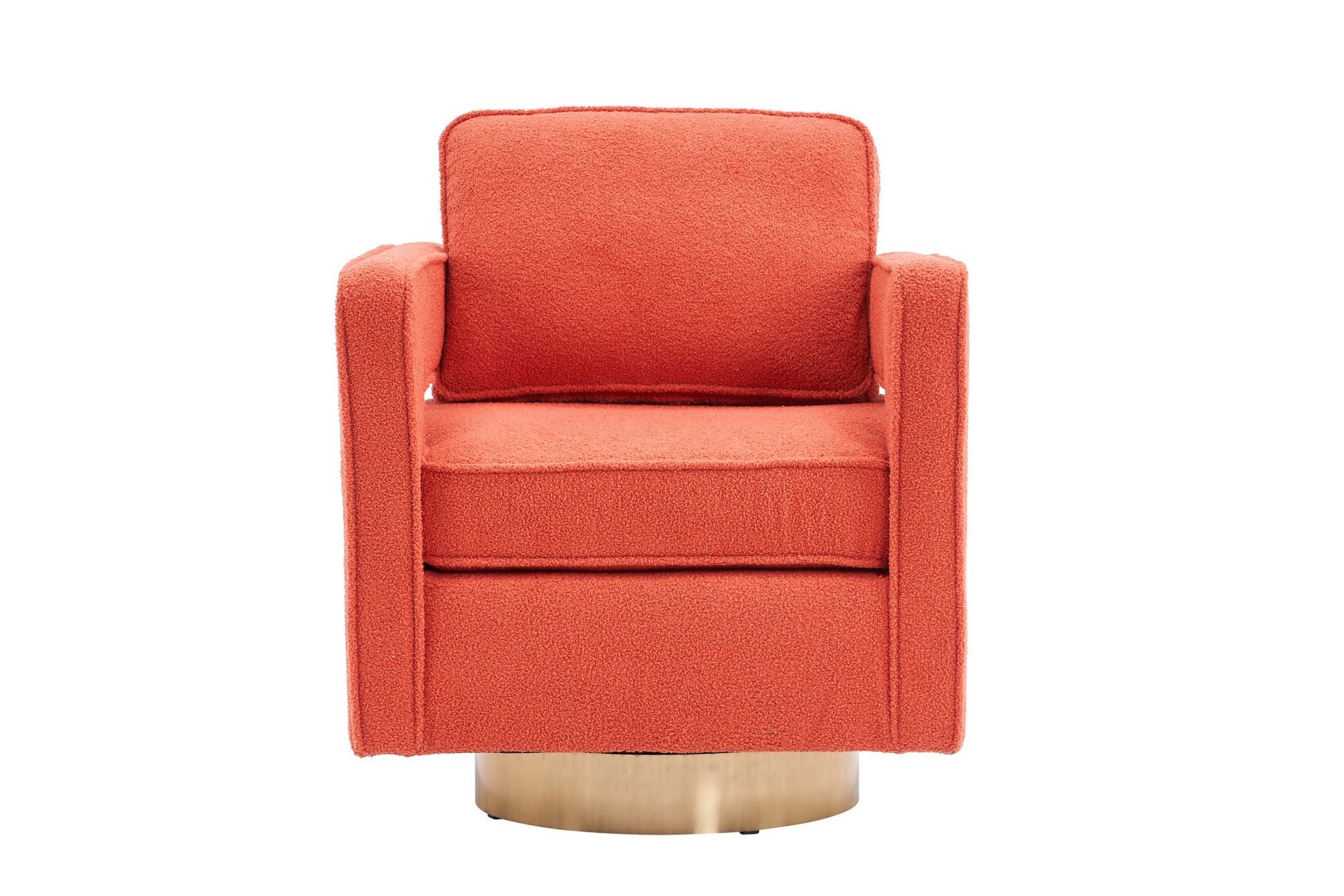 Swivel Barrel Chair For Living Room,360 Degree Swivel Club Modern Accent Single Sofa Chair, Small Leisure Arm Chair For Nursery, Hotel, Bedroom, Office Orange Primary Living Space Modern Faux Fur