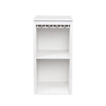 Brown Walnut Color Modular Wine Bar Cabinet With Storage Shelves With Hutch For Dining Room White Mdf