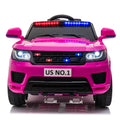12V Kids Ride On Suv Cop Car With Remote Control, Siren Sounds Alarming Lights, Music Story Rose Red Rose Red Polypropylene