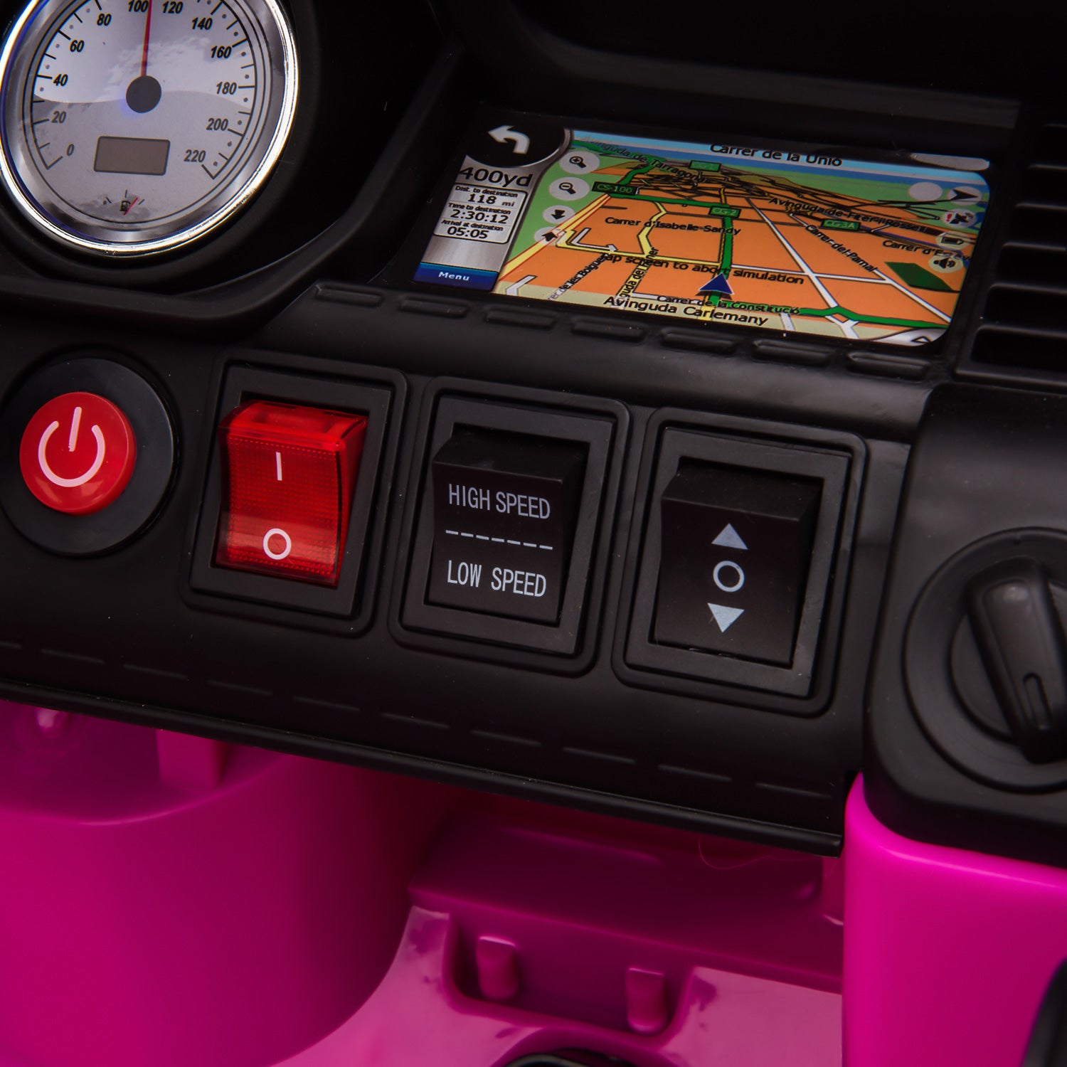 12V Kids Ride On Suv Cop Car With Remote Control, Siren Sounds Alarming Lights, Music Story Rose Red Rose Red Polypropylene