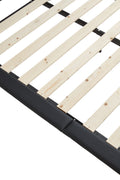 Full Size Upholstered Platform Bed With Sensor Light And Ergonomic Design Backrests, Black Black Upholstered