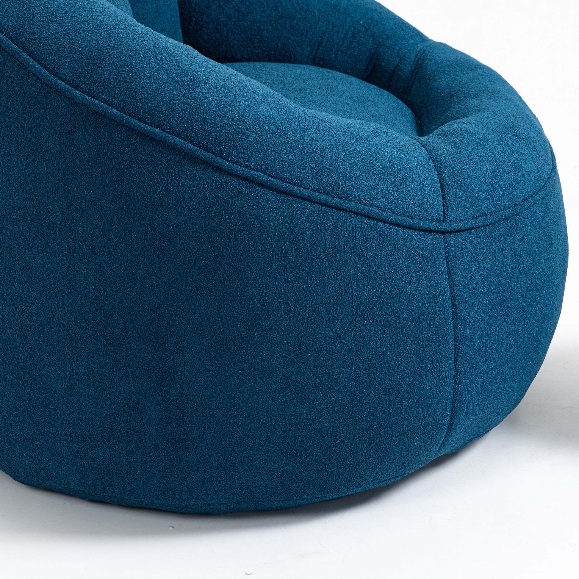 Bedding Bean Bag Sofa Chair High Pressure Foam Bean Bag Chair Adult Material With Padded Foam Padding Compressed Bean Bag With Footrest Blue Microfiber