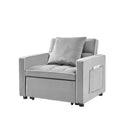 Three In One Sofa Bed Chair Folding Sofa Bed Adjustable Back Into A Sofa Recliner Single Bed Adult Modern Chair Bed Berth Grey White Wood Primary Living Space Medium Duty Eucalyptus 1 Seat Grey Velvet Medium Soft Tufted Back Modern Pillow Top Arms Solid