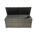 Outdoor Storage Box, 113 Gallon Wicker Patio Deck Boxes With Lid, Outdoor Cushion Storage For Kids Toys, Pillows, Towel Grey Wicker No Grey Rust Resistant Frame Mildew Resistant Cushion Garden &