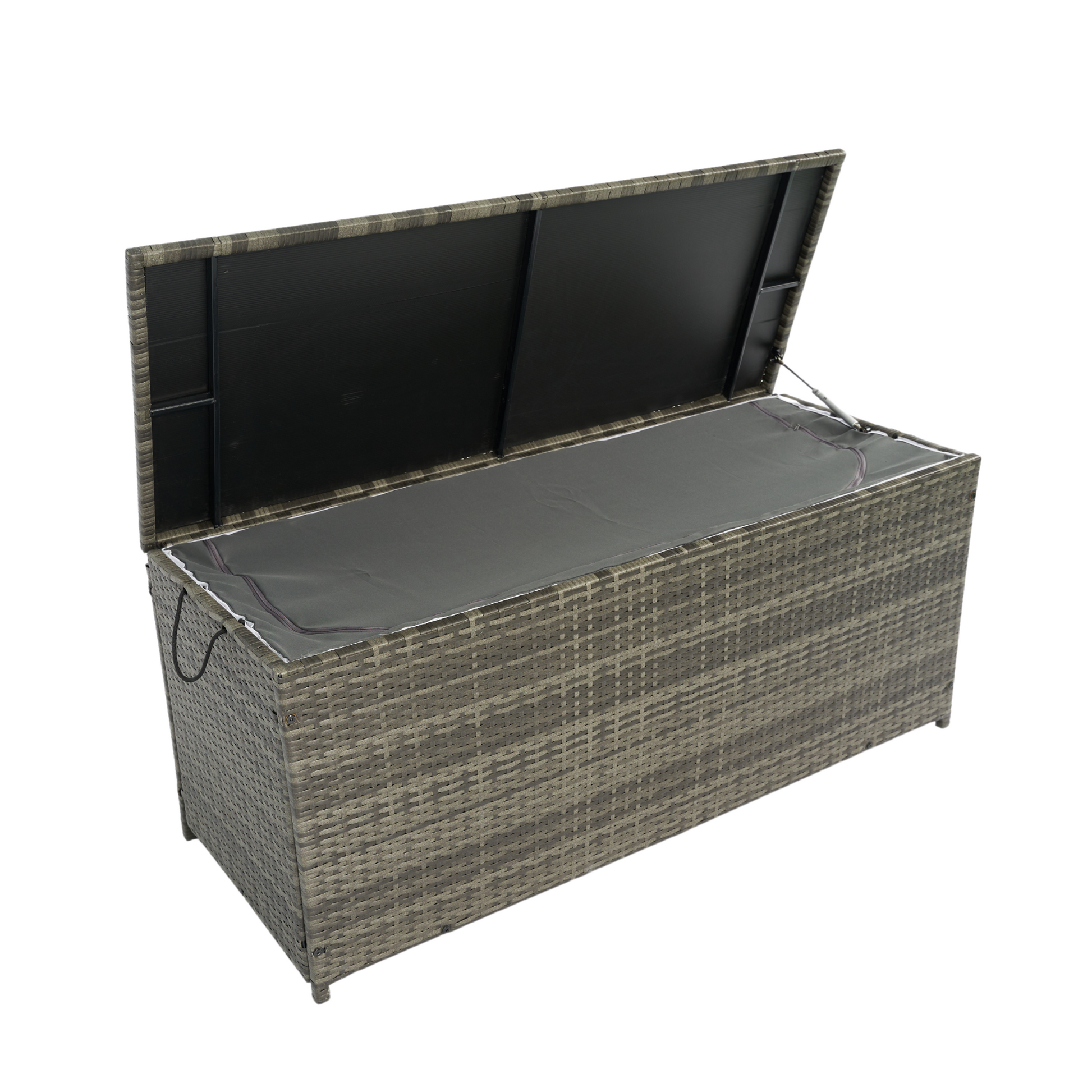 Outdoor Storage Box, 113 Gallon Wicker Patio Deck Boxes With Lid, Outdoor Cushion Storage For Kids Toys, Pillows, Towel Grey Wicker No Grey Rust Resistant Frame Mildew Resistant Cushion Garden &