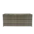Outdoor Storage Box, 113 Gallon Wicker Patio Deck Boxes With Lid, Outdoor Cushion Storage For Kids Toys, Pillows, Towel Grey Wicker No Grey Rust Resistant Frame Mildew Resistant Cushion Garden &