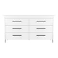 6 Drawer Double Dresser Wezz, Bedroom, White White Particle Board Particle Board