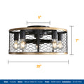 20 Inch Indoor Caged Remote Control Led Bulb Ceiling Fan Black Metal