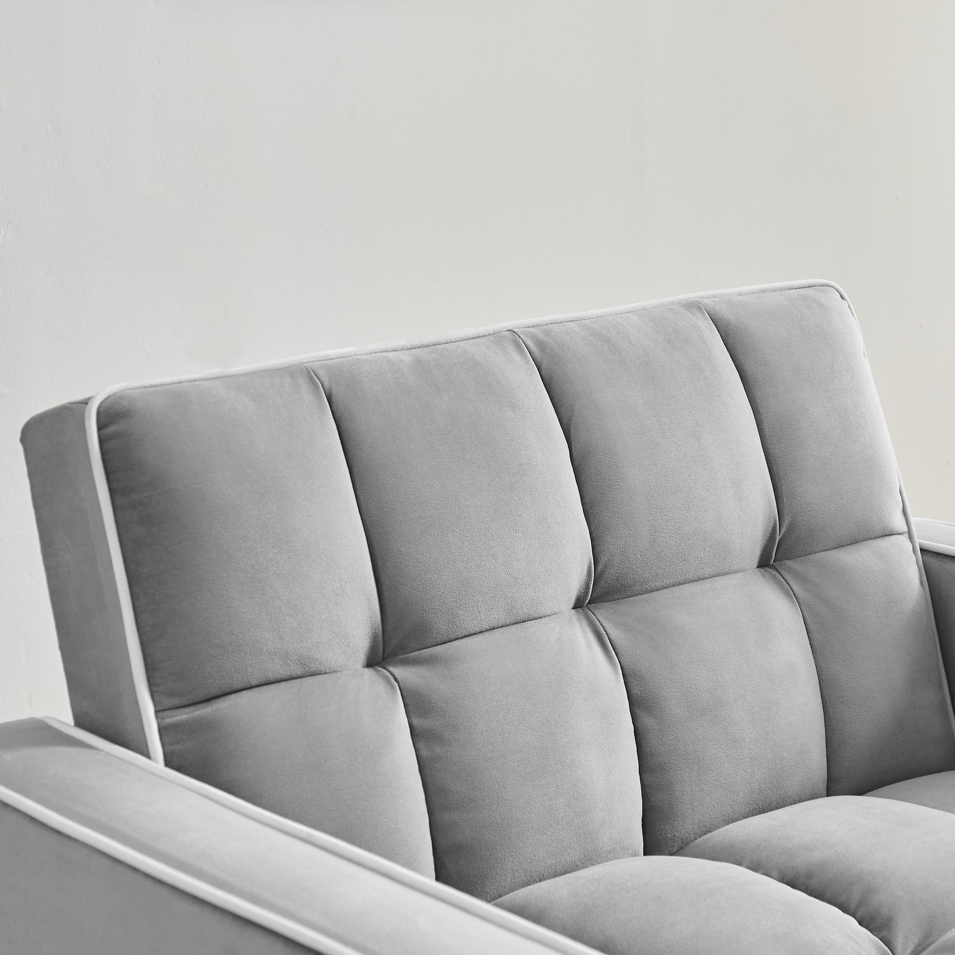 Three In One Sofa Bed Chair Folding Sofa Bed Adjustable Back Into A Sofa Recliner Single Bed Adult Modern Chair Bed Berth Grey White Wood Primary Living Space Medium Duty Eucalyptus 1 Seat Grey Velvet Medium Soft Tufted Back Modern Pillow Top Arms Solid