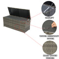 Outdoor Storage Box, 113 Gallon Wicker Patio Deck Boxes With Lid, Outdoor Cushion Storage For Kids Toys, Pillows, Towel Grey Wicker No Grey Rust Resistant Frame Mildew Resistant Cushion Garden &