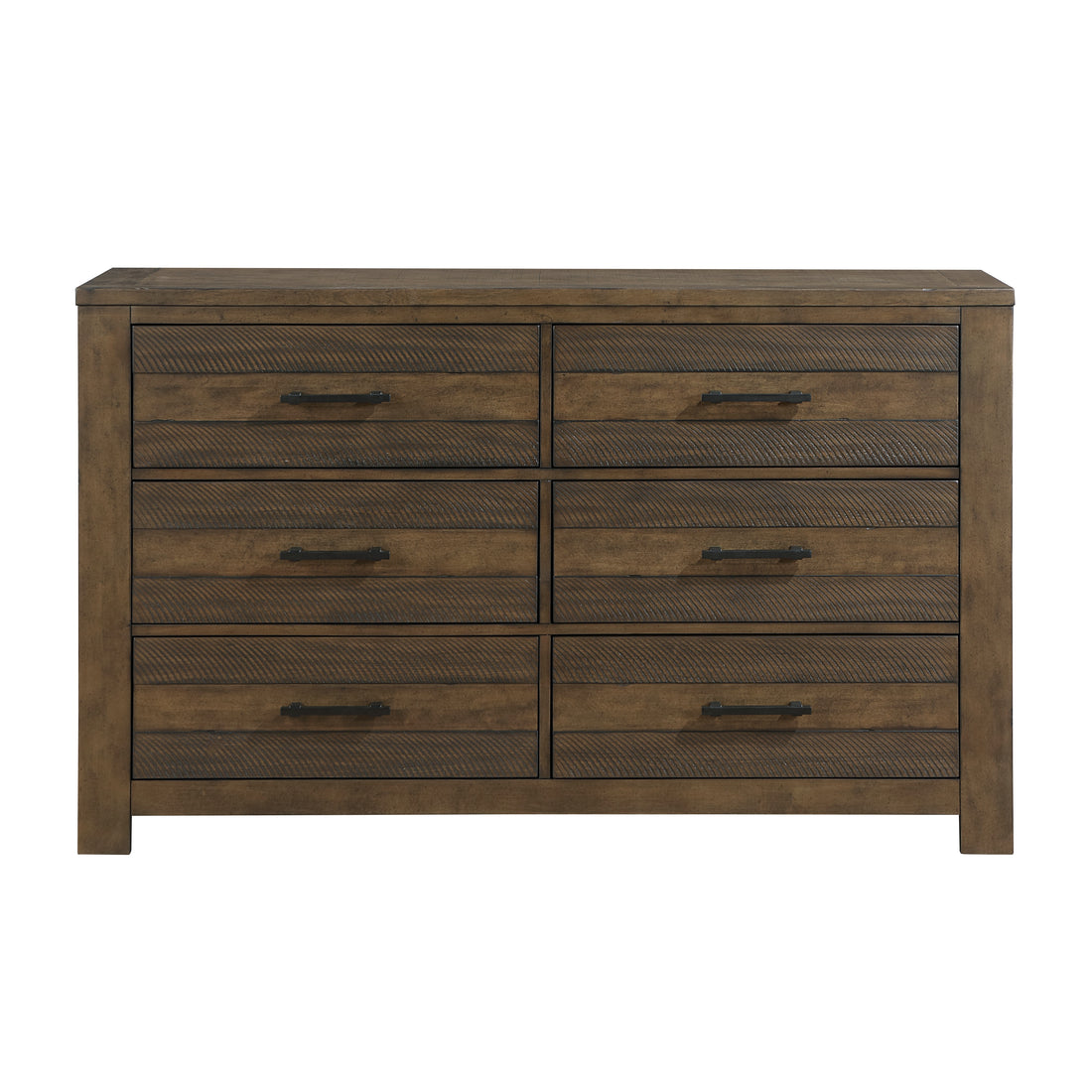 Bold Look Bedroom Furniture Antique Brown Finish 1Pc Dresser Of 6 Drawers Ball Bearing Glides Wooden Furniture Antique Brown Bedroom Contemporary,Transitional Wood