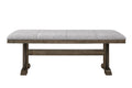 1Pc Transitional Style Bench Upholstered Seat Brown Gray Finish Fabric Wood Metal Dining Room Brown Rectangular Beige Casual,Transitional Wood Fabric