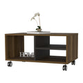 Lisboa Coffee Table, Four Casters, Three Shelves Multicolor Mdf Engineered Wood