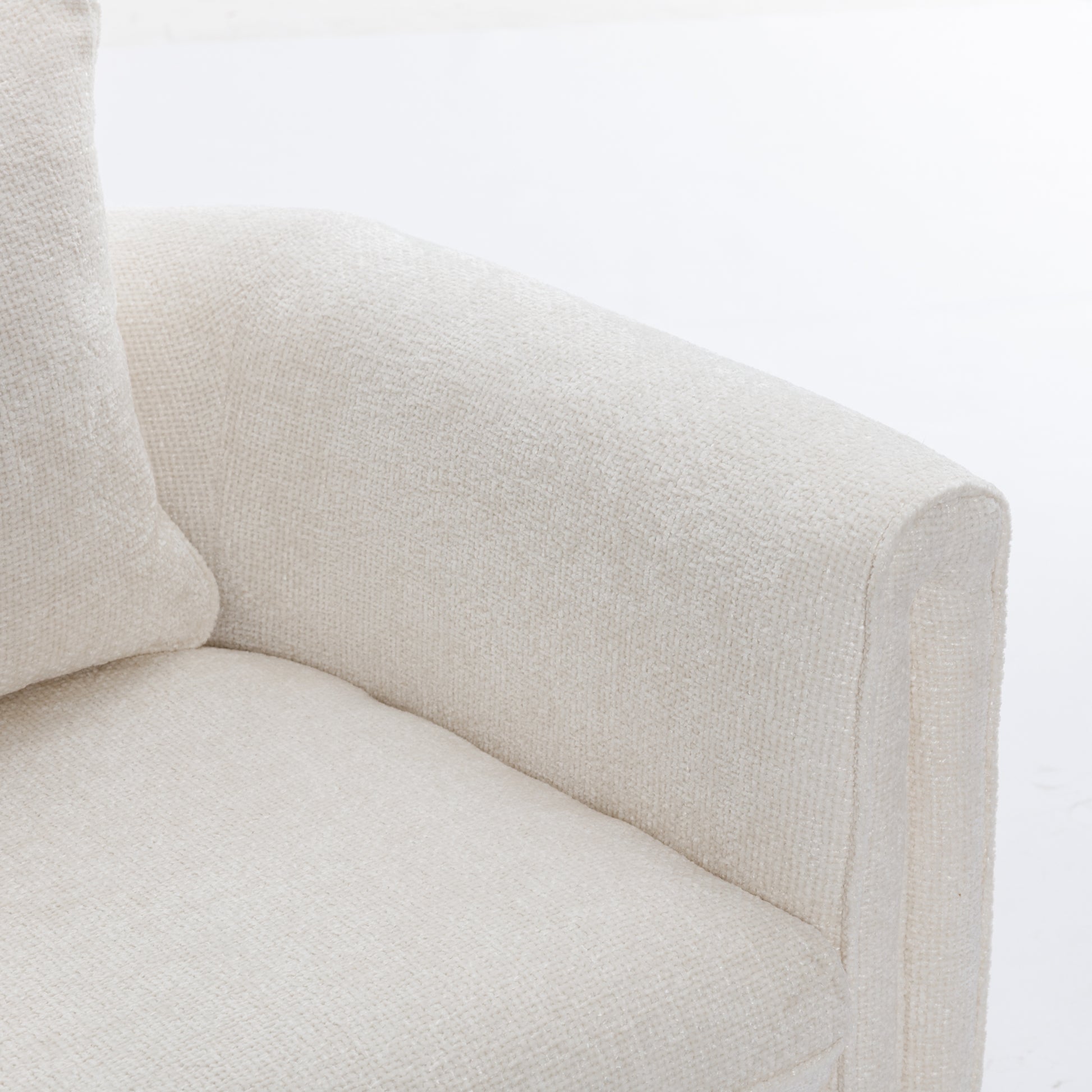 Modern Style Accent Chair Armchair For Living Room, Bedroom, Guest Room,Office, Ivory Ivory Upholstered