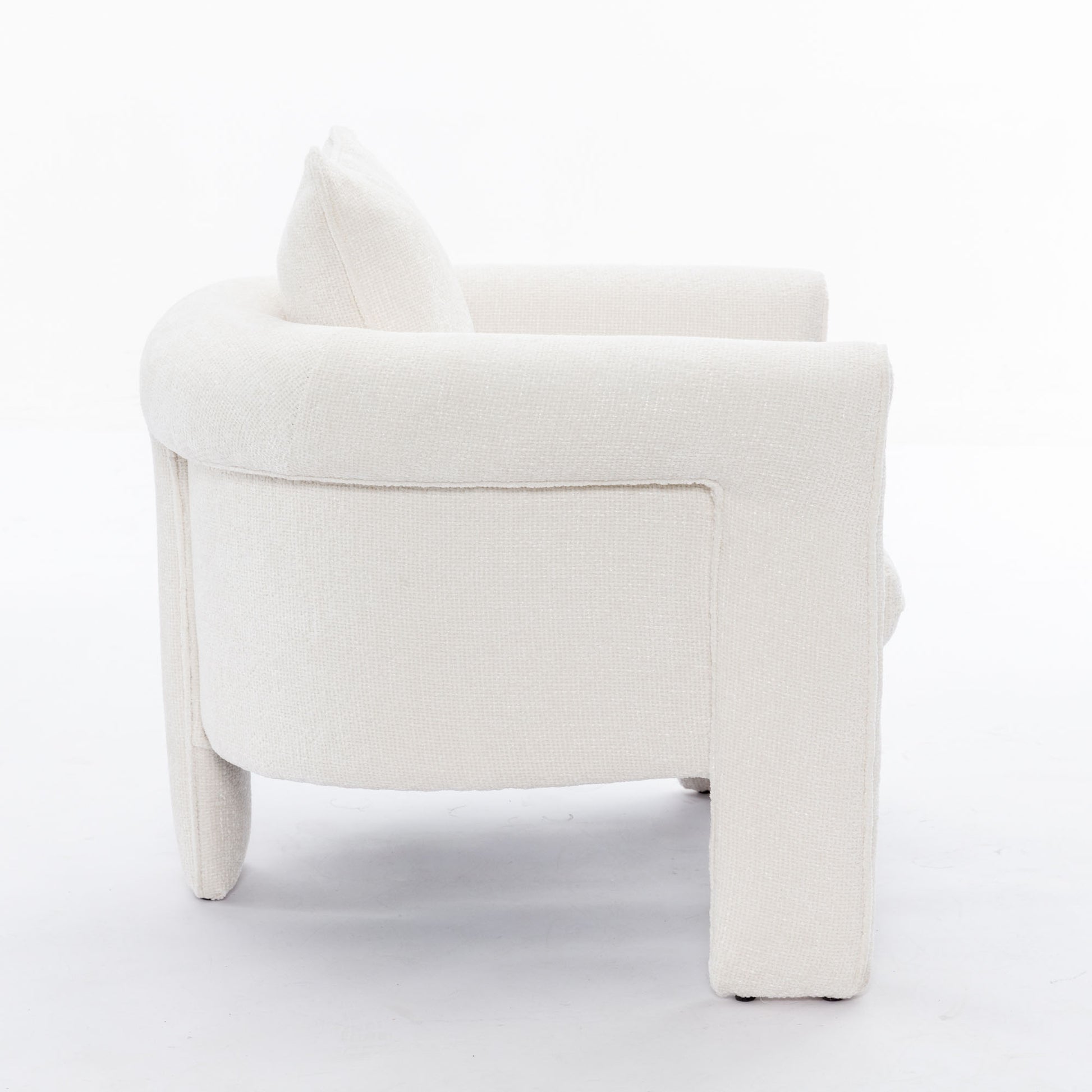 Modern Style Accent Chair Armchair For Living Room, Bedroom, Guest Room,Office, Ivory Ivory Upholstered