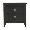 Breeze Four Legged Modern Bedroom Nightstand, With Two Drawers Black 2 Drawers Bedroom Rectangle Modern Shelf Mdf Engineered Wood