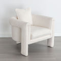 Modern Style Accent Chair Armchair For Living Room, Bedroom, Guest Room,Office, Ivory Ivory Upholstered