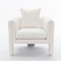 Modern Style Accent Chair Armchair For Living Room, Bedroom, Guest Room,Office, Ivory Ivory Upholstered