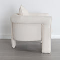 Modern Style Accent Chair Armchair For Living Room, Bedroom, Guest Room,Office, Ivory Ivory Upholstered