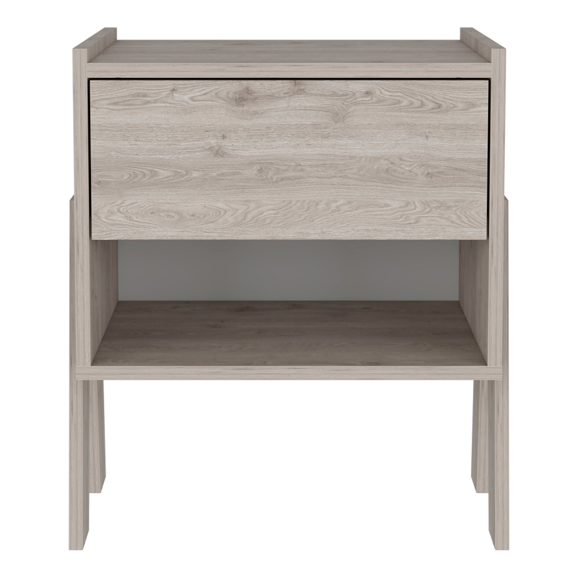 Hyacinth Nightstand, One Drawer, Open Shelf Beige Mdf Engineered Wood