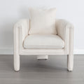 Modern Style Accent Chair Armchair For Living Room, Bedroom, Guest Room,Office, Ivory Ivory Upholstered
