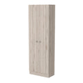 Virginia Double Door Storage Cabinet, Five Shelves 5 Or More Shelves Beige Primary Living Space Modern Mdf Engineered Wood