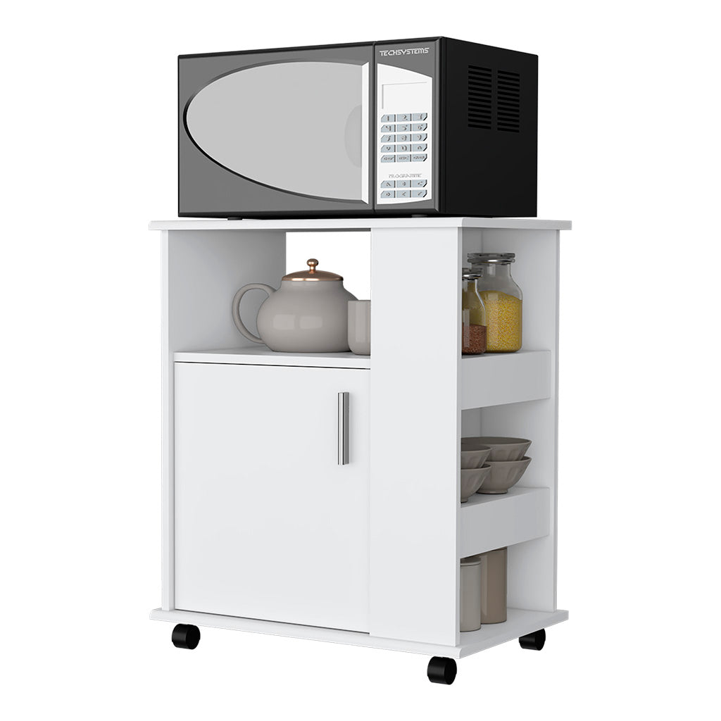 Clayton Kit Lower Microwave Cabinet White Kitchen Modern Mdf Shelves Included Engineered Wood