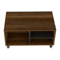 Lisboa Coffee Table, Four Casters, Three Shelves Multicolor Mdf Engineered Wood