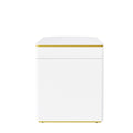 60''Modern Executive Desk,White Curved Computer Desk With Gold Metal Legs,3 Drawers Home Office Desk,Writing Desk With 1 Storage Cabinet For Home Office,Living Room,Gold White Gold White Mdf