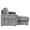 Upholstery Sleeper Sectional Sofa With Storage Bags And 2 Cup Holders On Arms Gray Wood Cushion Back Square Arms Polyester 3 Seat