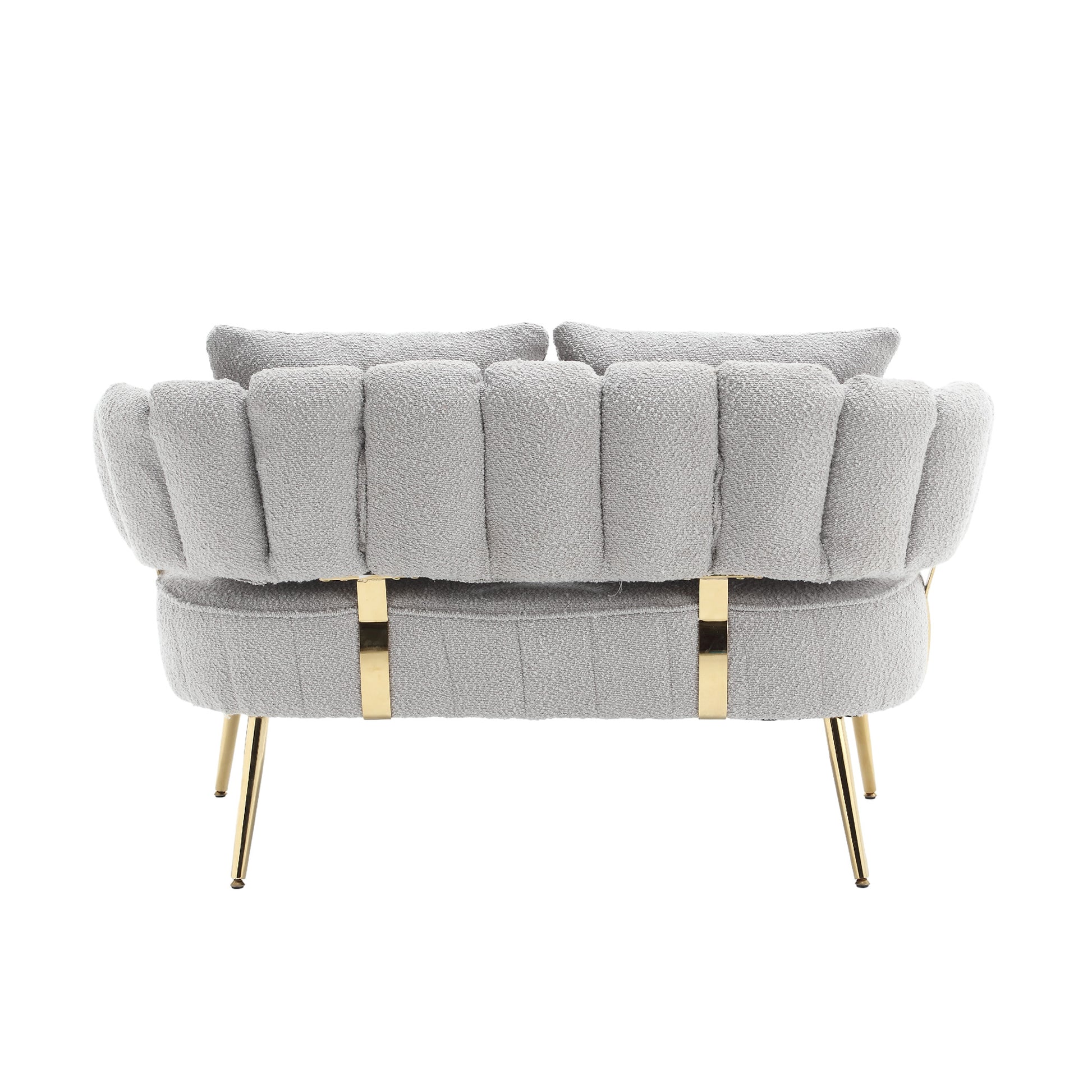 Coolmore Polyester Accent Sofa Modern Upholstered Armsofa Tufted Sofa With Metal Frame, Single Leisure Sofa For Living Room Bedroom Office Balcony Gray Boucle
