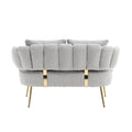 Coolmore Polyester Accent Sofa Modern Upholstered Armsofa Tufted Sofa With Metal Frame, Single Leisure Sofa For Living Room Bedroom Office Balcony Gray Boucle