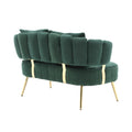Coolmore Polyester Accent Sofa Modern Upholstered Armsofa Tufted Sofa With Metal Frame, Single Leisure Sofa For Living Room Bedroom Office Balcony Emerald Boucle