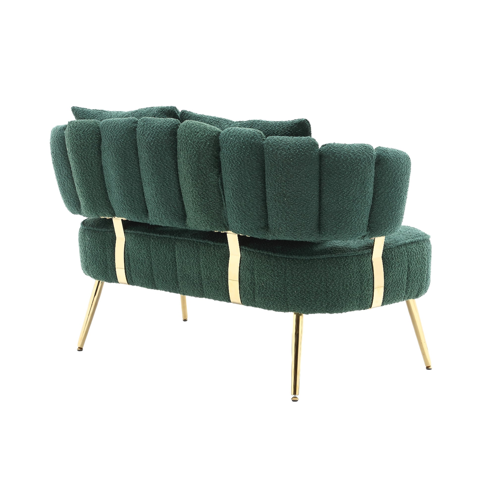 Coolmore Polyester Accent Sofa Modern Upholstered Armsofa Tufted Sofa With Metal Frame, Single Leisure Sofa For Living Room Bedroom Office Balcony Emerald Boucle