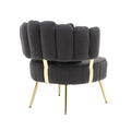 Coolmore Boucle Accent Chair Modern Upholstered Armchair Tufted Chair With Metal Frame, Single Leisure Chairs For Living Room Bedroom Black Boucle