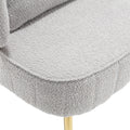 Coolmore Boucle Accent Chair Modern Upholstered Armchair Tufted Chair With Metal Frame, Single Leisure Chairs For Living Room Bedroom Gray Boucle