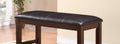 Farmhouse Style 1Pc Brown Espresso Counter Height Bench Footrest Faux Leather Upholstered Seat Wooden Furniture Espresso Faux Leather Dining Room Rectangular Brown Contemporary,Transitional Wood