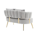 Coolmore Polyester Accent Sofa Modern Upholstered Armsofa Tufted Sofa With Metal Frame, Single Leisure Sofa For Living Room Bedroom Office Balcony Gray Boucle