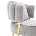 Coolmore Boucle Accent Chair Modern Upholstered Armchair Tufted Chair With Metal Frame, Single Leisure Chairs For Living Room Bedroom Gray Boucle