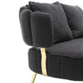 Coolmore Polyester Accent Sofa Modern Upholstered Armsofa Tufted Sofa With Metal Frame, Single Leisure Sofa For Living Room Bedroom Office Balcony Black Boucle