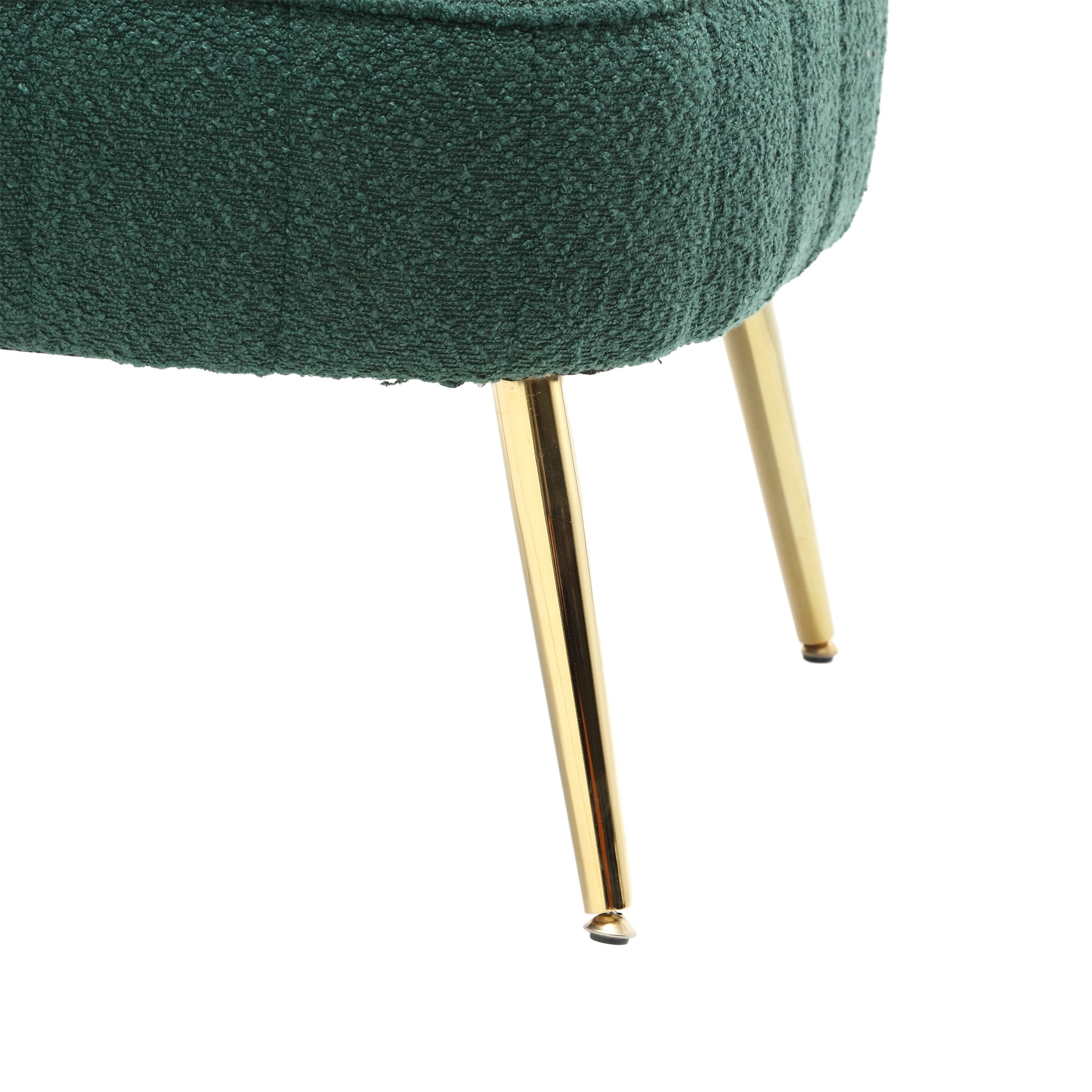 Coolmore Boucle Accent Chair Modern Upholstered Armchair Tufted Chair With Metal Frame, Single Leisure Chairs For Living Room Bedroom Emerald Boucle