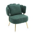 Coolmore Boucle Accent Chair Modern Upholstered Armchair Tufted Chair With Metal Frame, Single Leisure Chairs For Living Room Bedroom Emerald Boucle