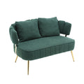 Coolmore Polyester Accent Sofa Modern Upholstered Armsofa Tufted Sofa With Metal Frame, Single Leisure Sofa For Living Room Bedroom Office Balcony Emerald Boucle