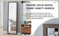 Third Generation Packaging Upgrade, Thickened Frame, Gray Wood Grain Solid Wood Frame Full Length Mirror, Dressing Mirror, Bedroom Entrance, Decorative Mirror, Floor Standing Mirror. 57.9