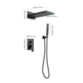 Wall Mounted Waterfall Rain Shower System Matte Black Brass