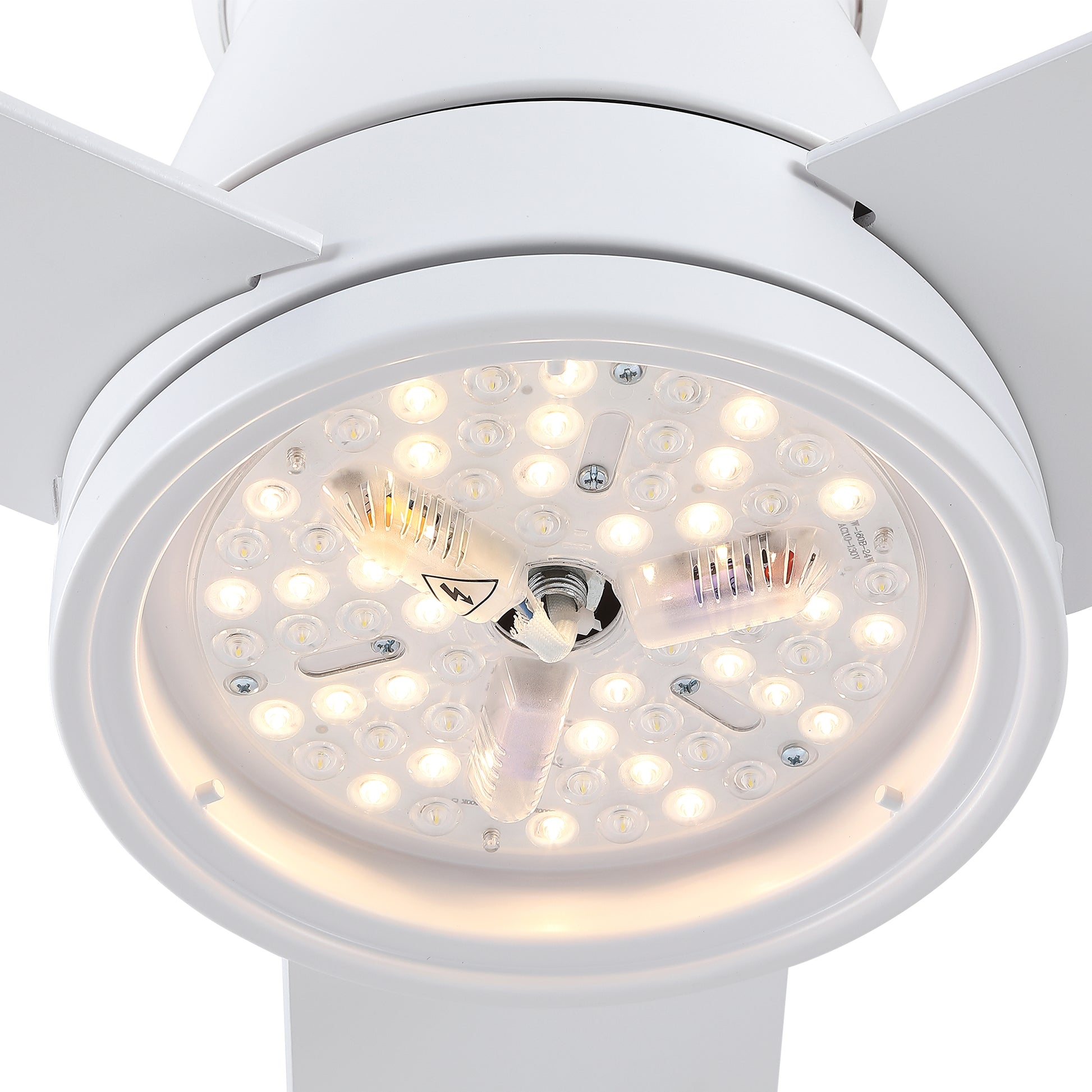 48" White Blades Lowe Profile Ceiling Fans With Light White American Traditional,Modern Plywood