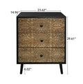 3 Drawer Cabinet, American Furniture,Suitable For Bedroom, Living Room, Study Black Mdf