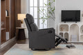 038 Cotton Linen Fabric Swivel Rocking Chair Glider Rocker Recliner Nursery Chair With Adjustable Back And Footrest For Living Room Indoor,Dark Gray Dark Gray Cotton Manual Handle Metal Primary Living Space Soft Tufted Back Modern Foam Linen