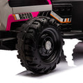 Ride On Tractor With Trailer,24V Battery Powered Electric Tractor Toy, 200W*2Motor 1.86 4.97Mph Remote Control,Electric Car For Kids,Three Speed Adjustable,Usb,Mp3 ,Bluetooth,Led Light, Safety Belt