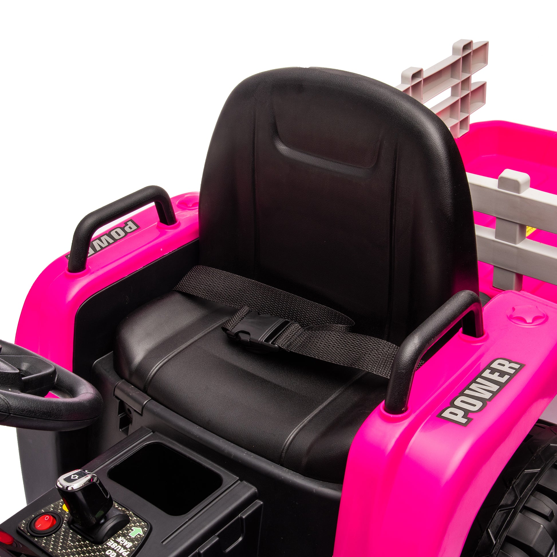 Ride On Tractor With Trailer,24V Battery Powered Electric Tractor Toy, 200W*2Motor 1.86 4.97Mph Remote Control,Electric Car For Kids,Three Speed Adjustable,Usb,Mp3 ,Bluetooth,Led Light, Safety Belt